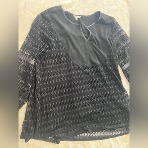 Elegant Black Lace Women's Top